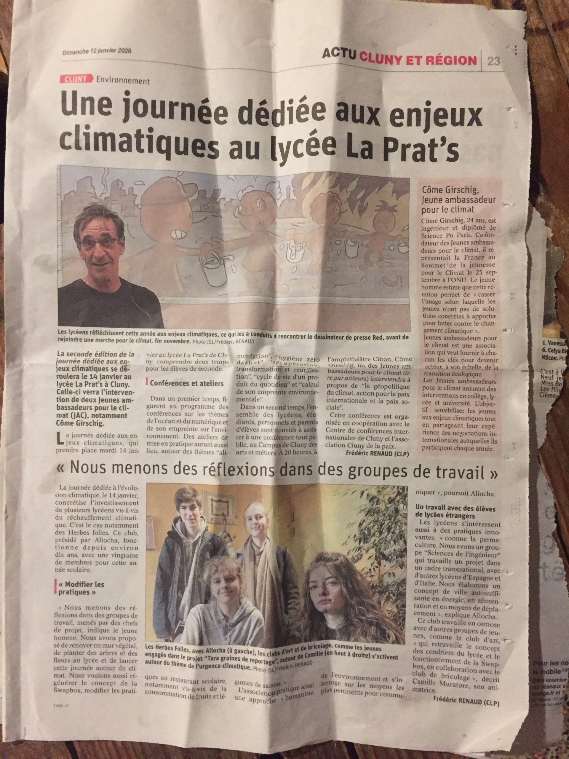 Dans le journal...